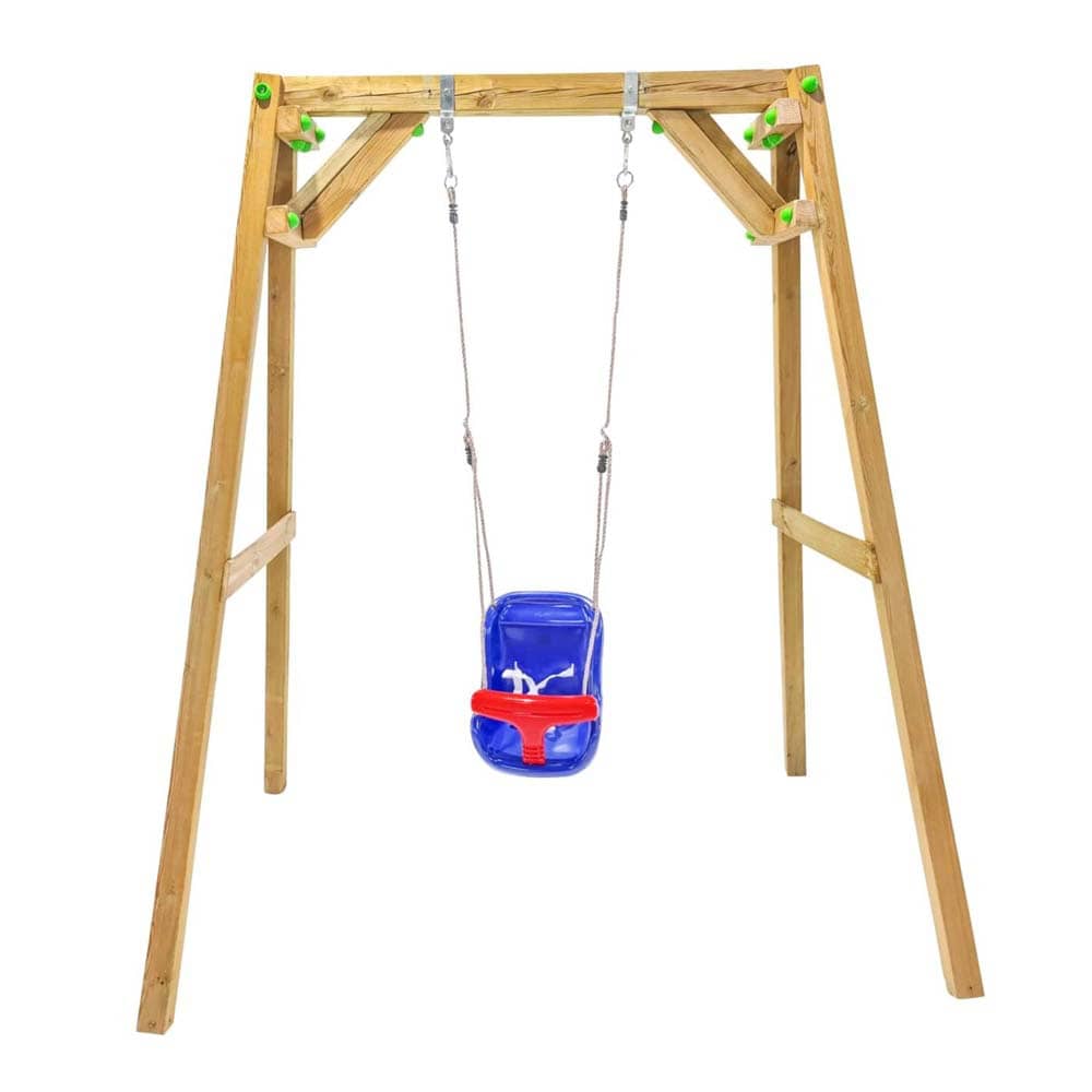 Columpio de madera cuadrada Masgames Xylo XL individual con Asiento de Bebé