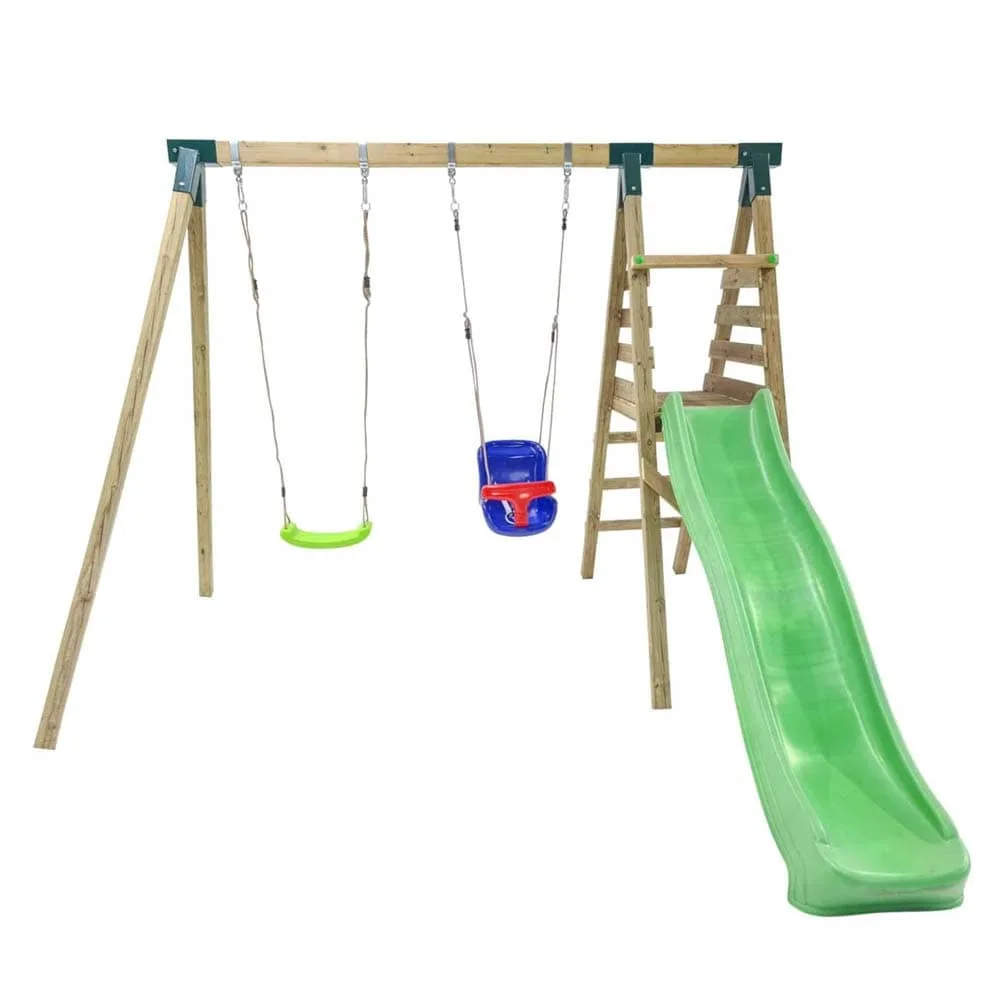 Parque infantil Masgames Mauna Loa L con madera cuadrada con asiento de bebé