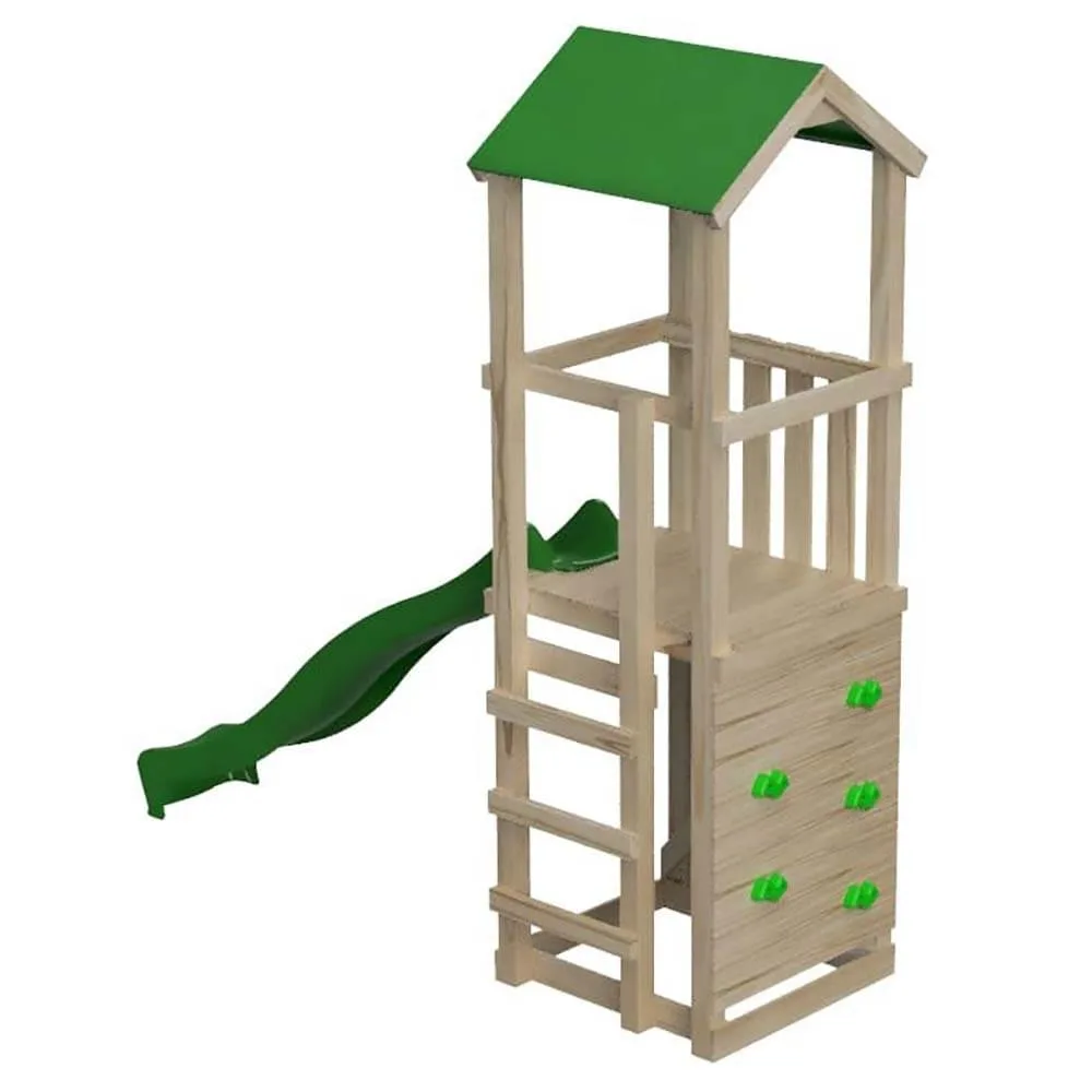 Parque infantil Masgames Carlit L con techo de lona y pared de escalada