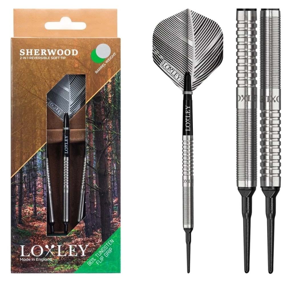 Dardos Loxley Darts Sherwood 90% 18g Agarre Giratorio Punta Plastico