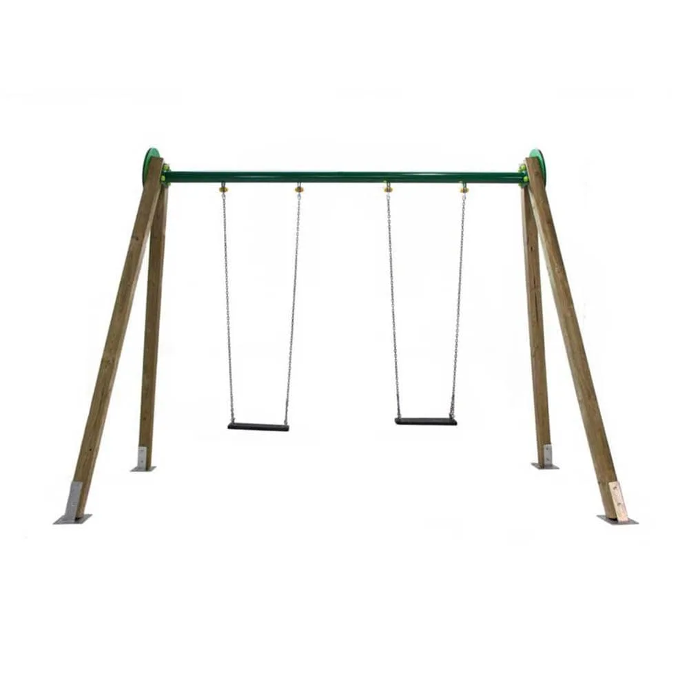 Columpio doble de madera Draco asientos planos Masgames Horeca