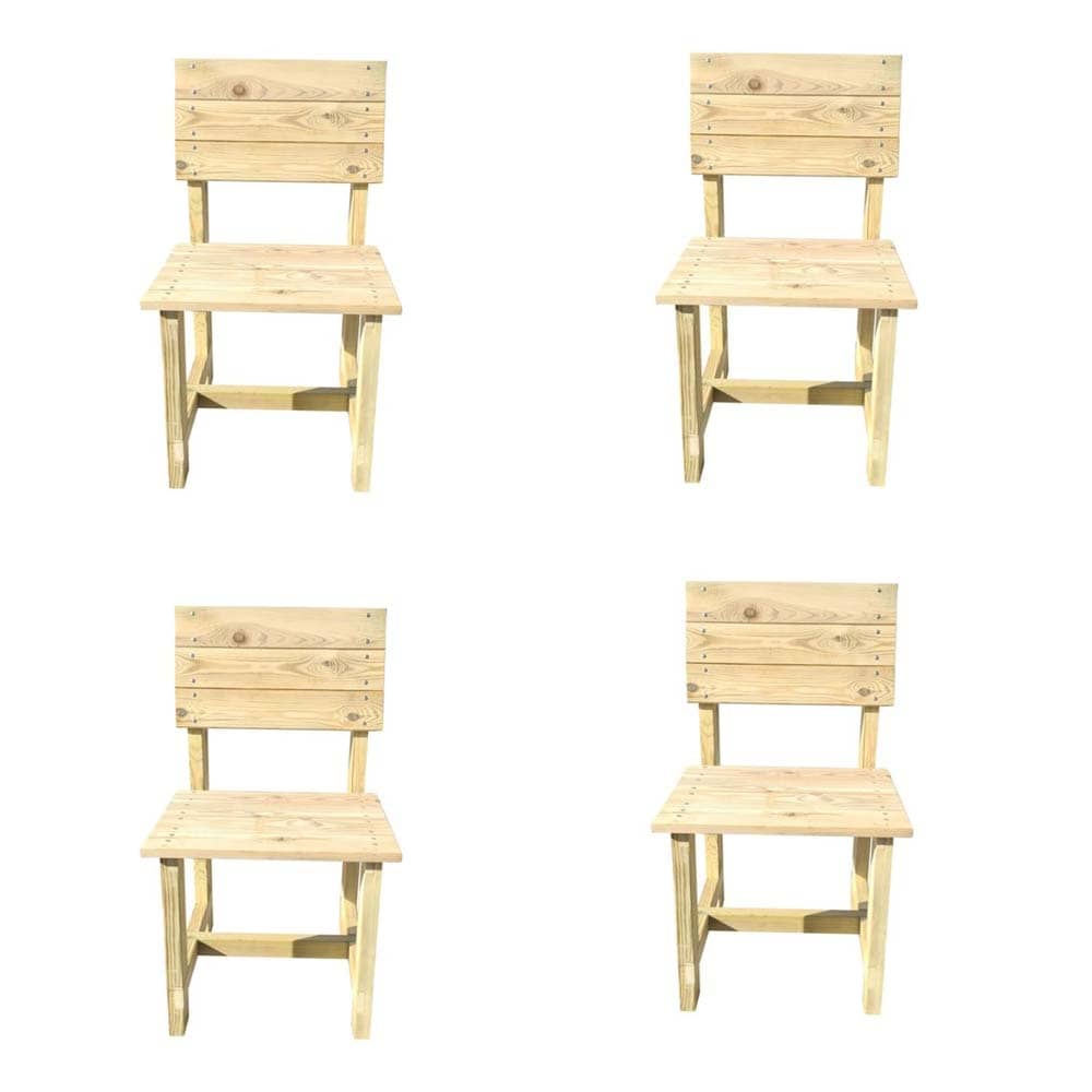 Set de 4 sillas de madera exterior Masgames Batea