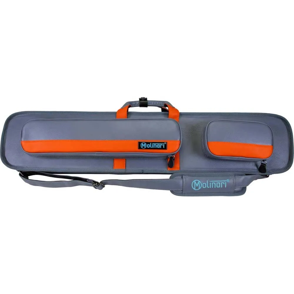 Funda taco billar Molinari Retro Soft 86cm 3P-6F Gris Naranja