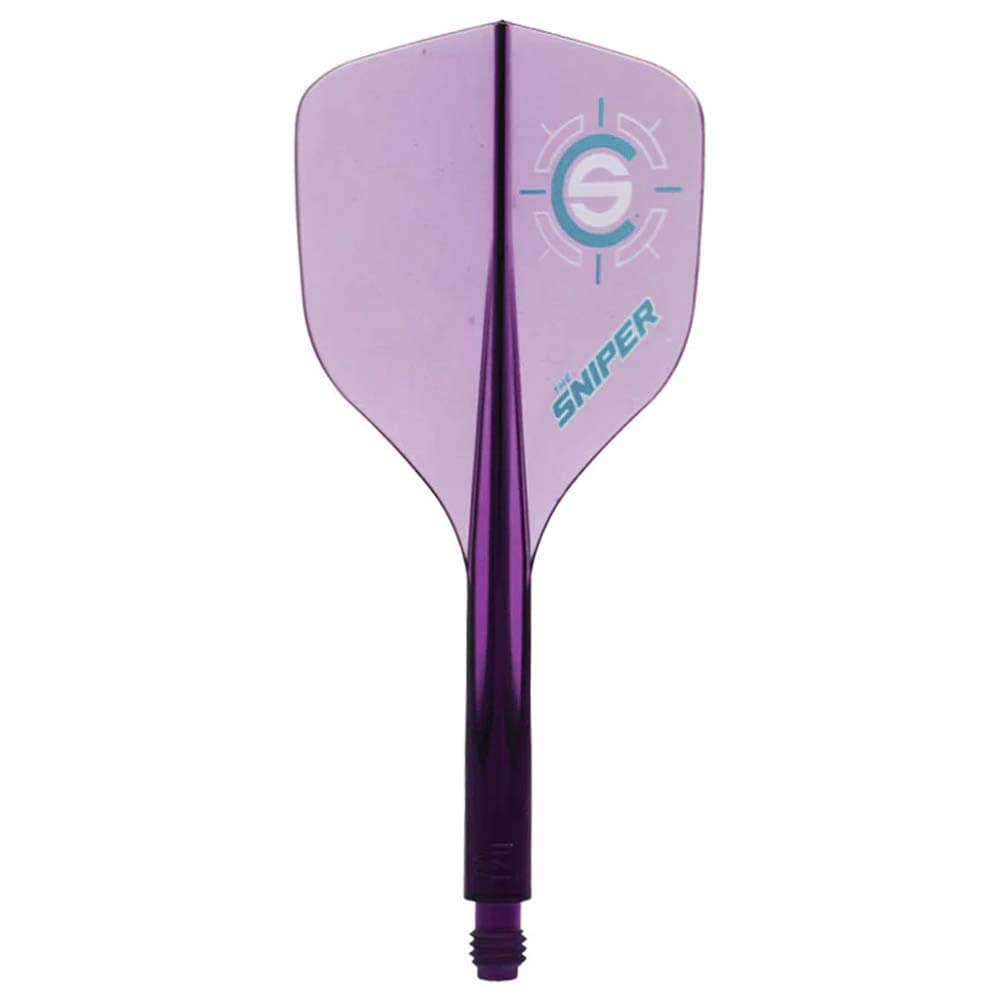 Plumas Condor Axe Shape 120 The Sniper Morado Transparente L 30.0mm 3 Uds.