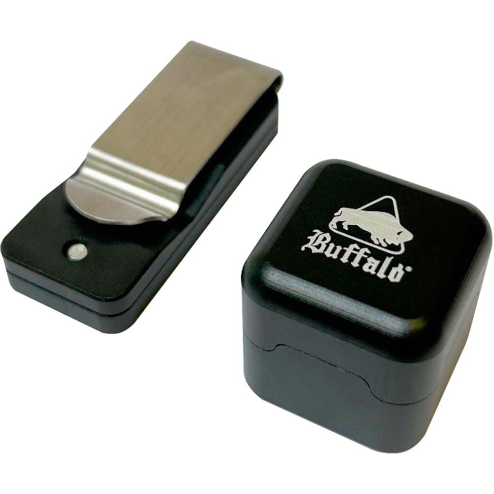 Porta Tizas Billar Magnético Cuadrado Buffalo Negro (Tiza no Incluida)