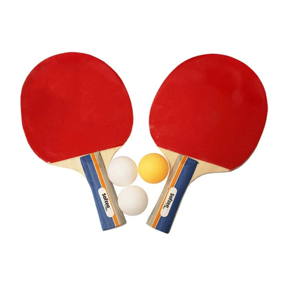 Juego 2 Palas Ping Pong Con 3 Pelotas Softee Saturn