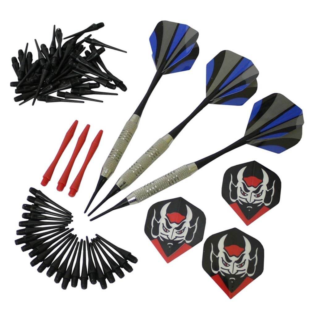 Juego de 3 dardos + 100 puntas + 3 plumas
