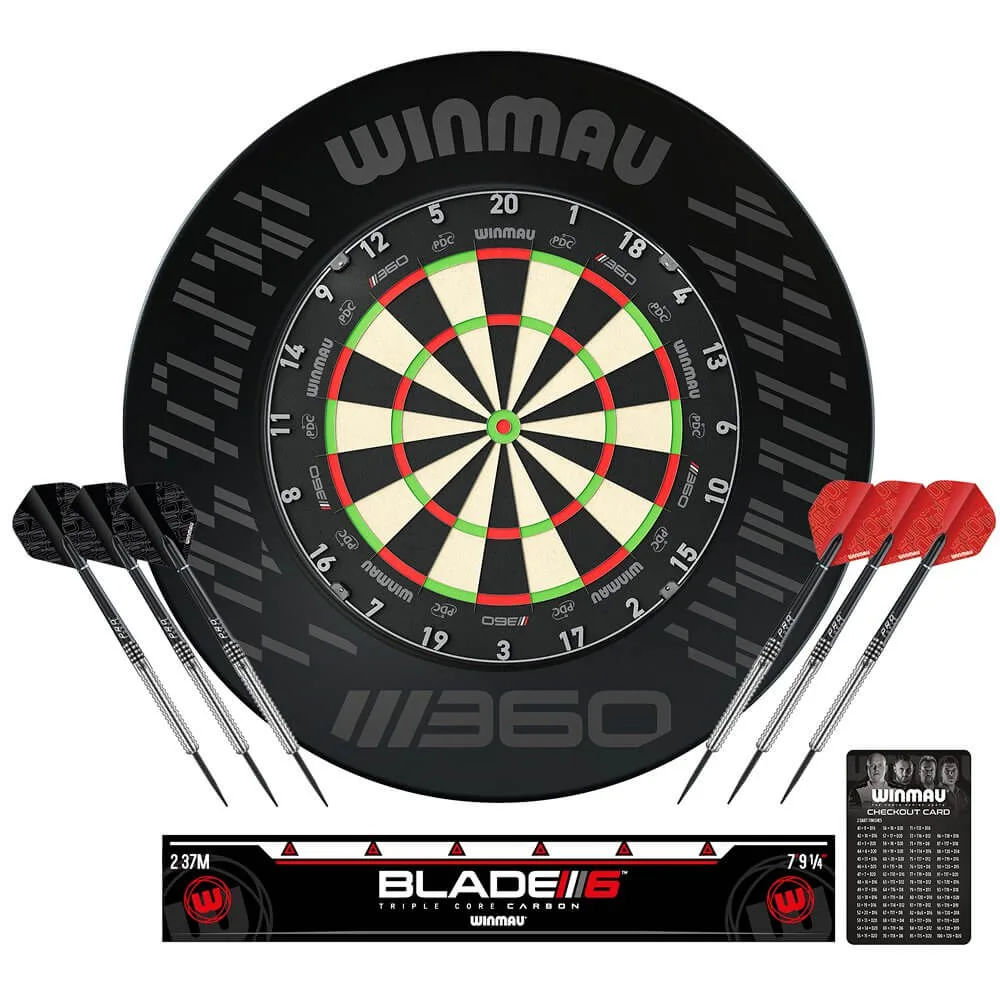 PACK DIANA WINMAU BLADE 360 TRIPLE CORE + SURROUND BLADE 360 + 6 DARDOS DE TUNGSTENO + LINEA DE TIRO BLADE 360 TRIPLECORE