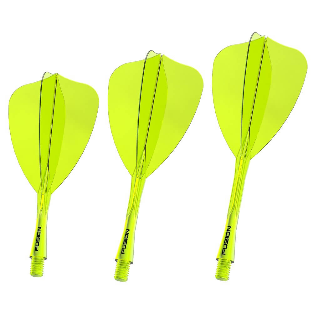 Plumas Winmau Darts Fusion Arrow Amarillo Transparente Short 22-64mm