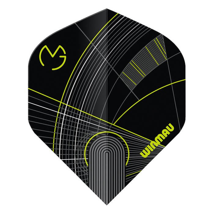 Plumas Winmau Darts Prism Delta Michael Van Gerwen Black Green Bow 