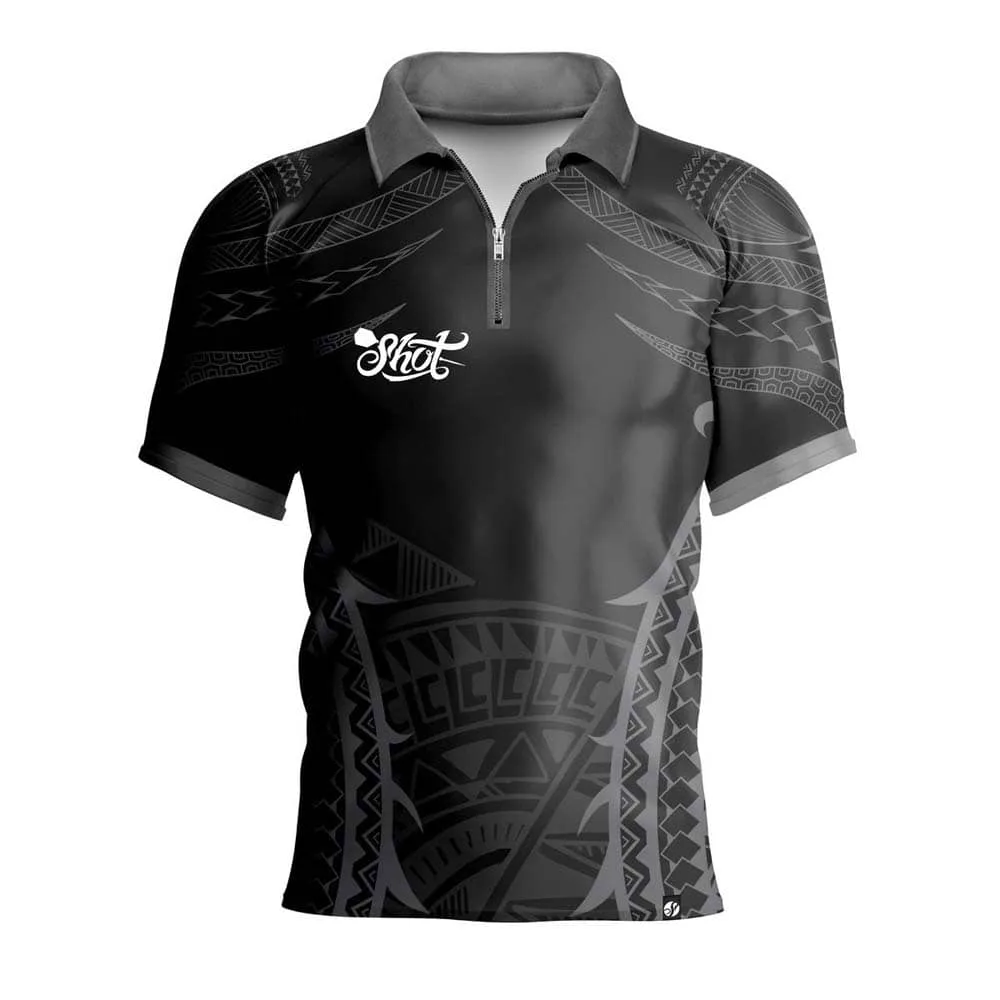 Shot Tribal Dart Polo Black 3XL