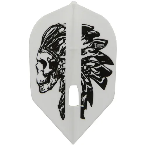 Plumas para Dardos Champagne L-Style Shape Jonny v.1 Blanco/Negro