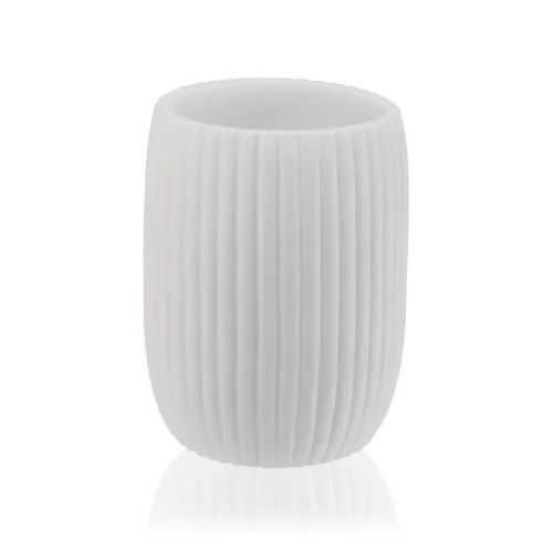 Vaso cepillos blanco rayas