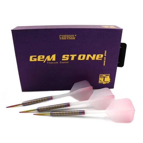 Cuesoul Pink Gem Stone Dartpfeile Steel Tip 90% 22g