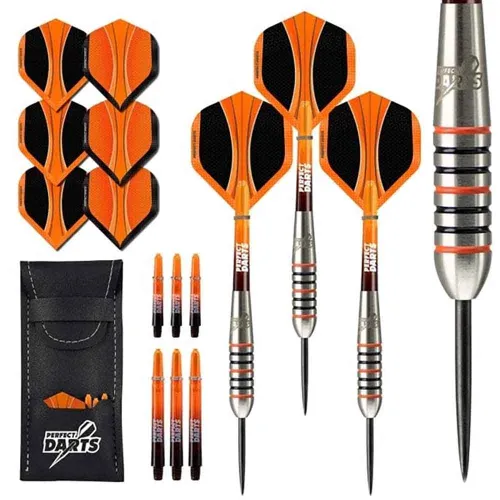 Dardos Perfect Darts Solarfox 3 Torpedo Negro Naranja 90% 24g