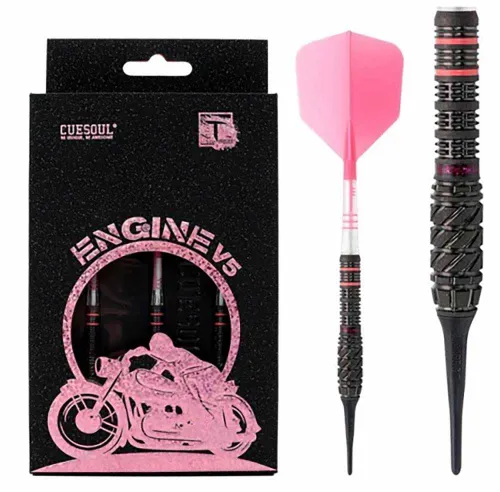 Dardos Cuesoul Engine V5 Pink Hope Soft tip 90% 19g