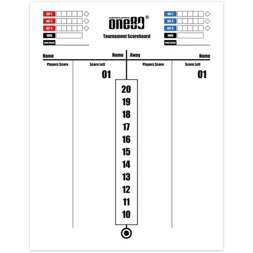 Pizarra One80 Tournament Scoreboard 60x30cm